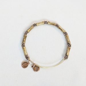 Alex and Ani Gold Beaded Lined Bracelet